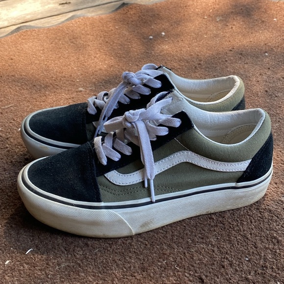 Vans Shoes - Vans Black and Olive Sneakers